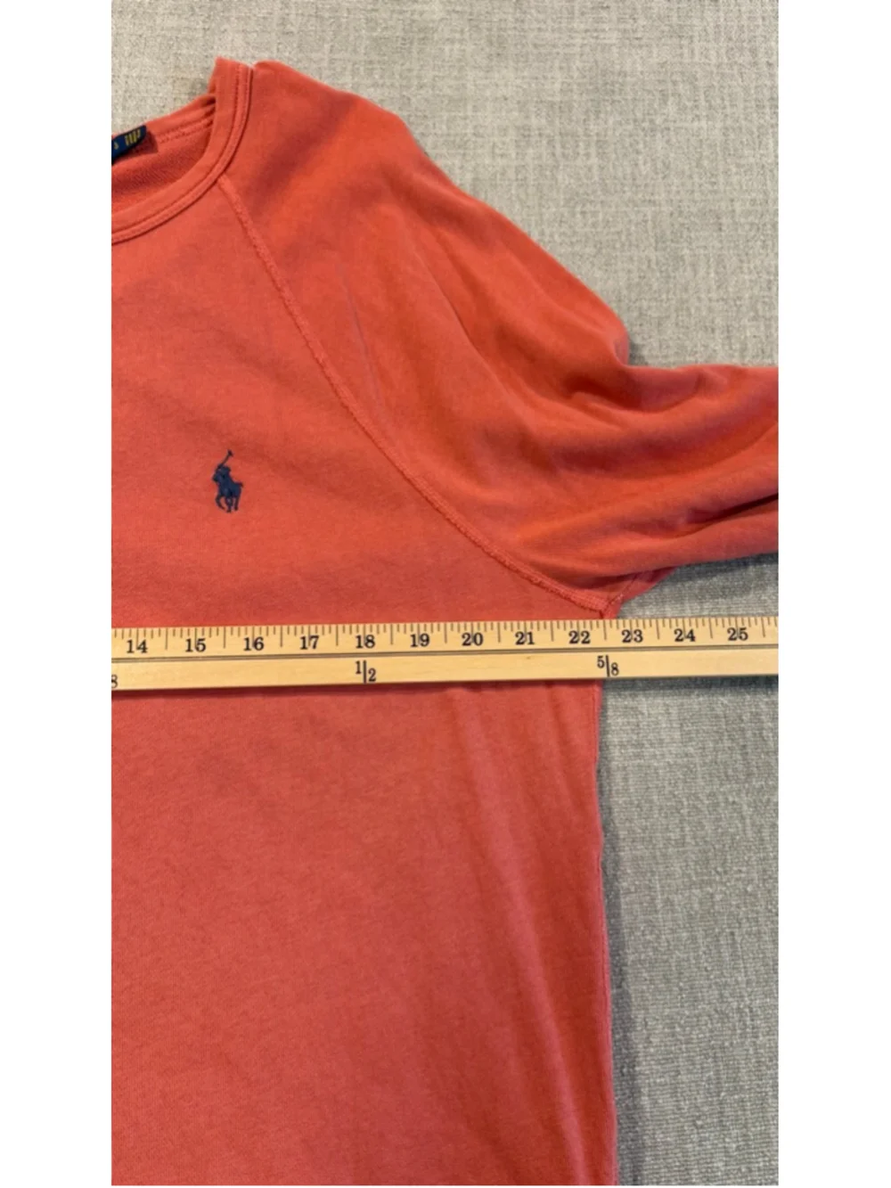 Polo Ralph Lauren Men's Coral Red Spa Terry Raglan Pullover Sweatshirt large